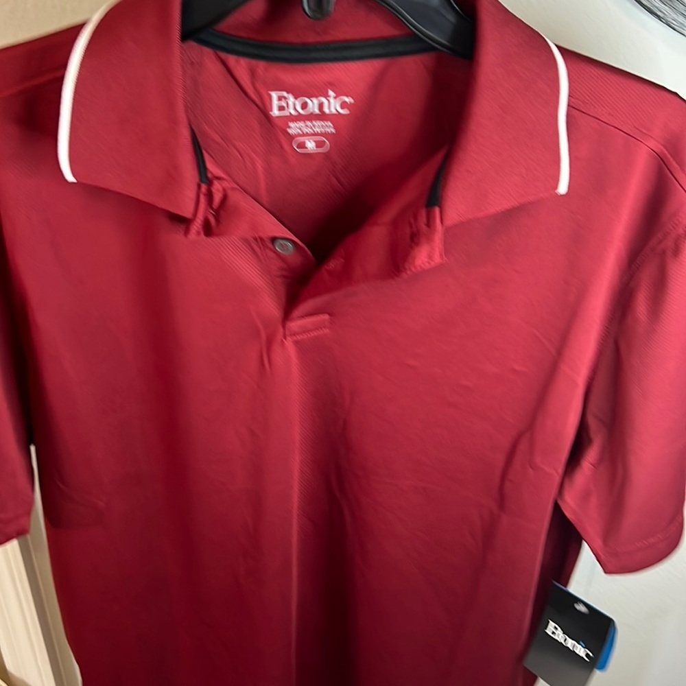 NWT-‎ Men’s Etonic Designer Golf Polo Burgundy M